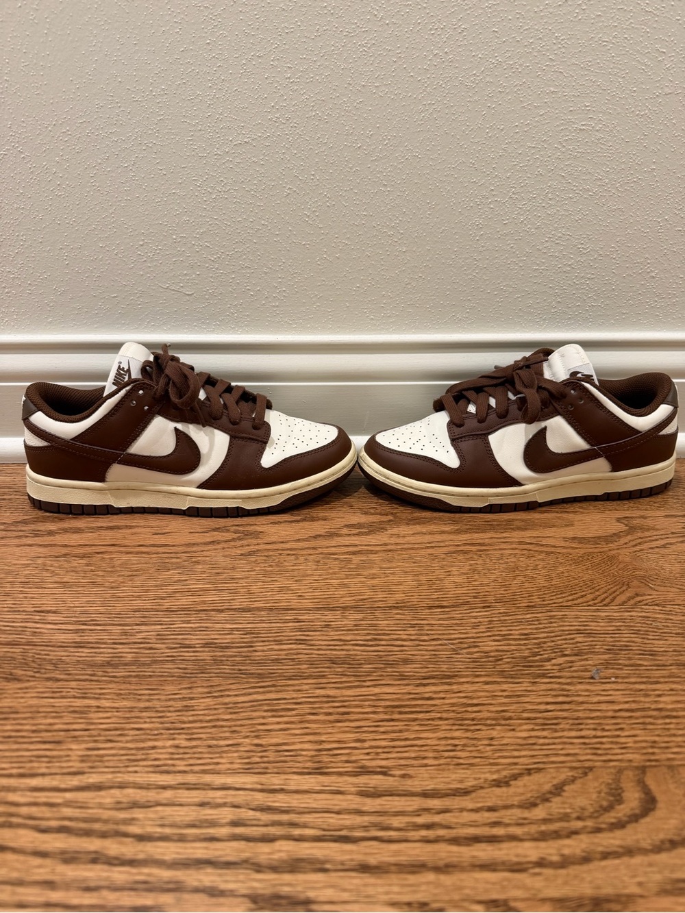 Nike Dunk Low White and Brown Leather Sneakers - Picture 4 of 4